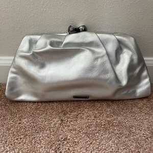 Rebecca Minkoff Platinum Silver Leather Clutch
